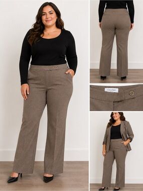 Calvin Klein Classic Fit Taupe Dress Pants Women’s Size 12 Career Office